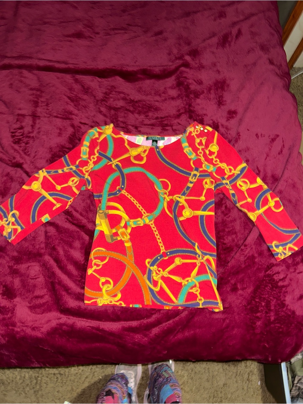 Ralph lauren vintage equestrian print top